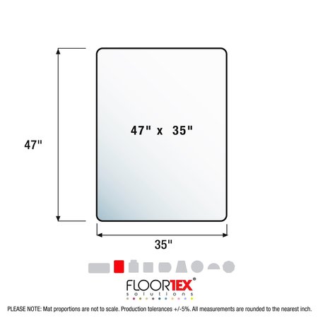 Crafttex Floor Mat, Clear, 35 in W x CC118923ER